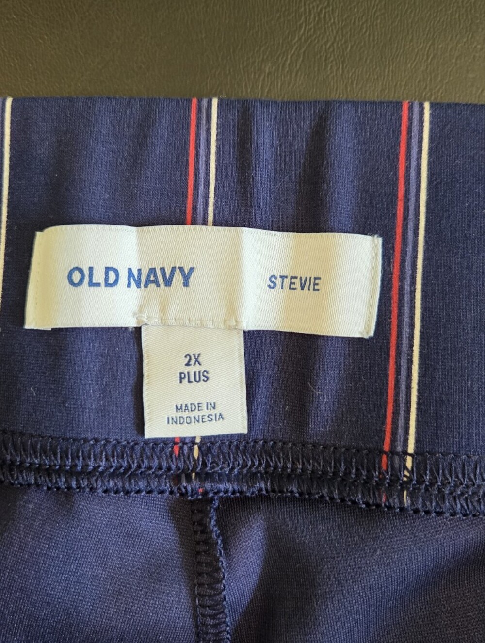 Old Navy Stevie Straight Ankle Pants Plus 2X Navy Blue Pinstripe Pull-On Stretch - Picture 3 of 12